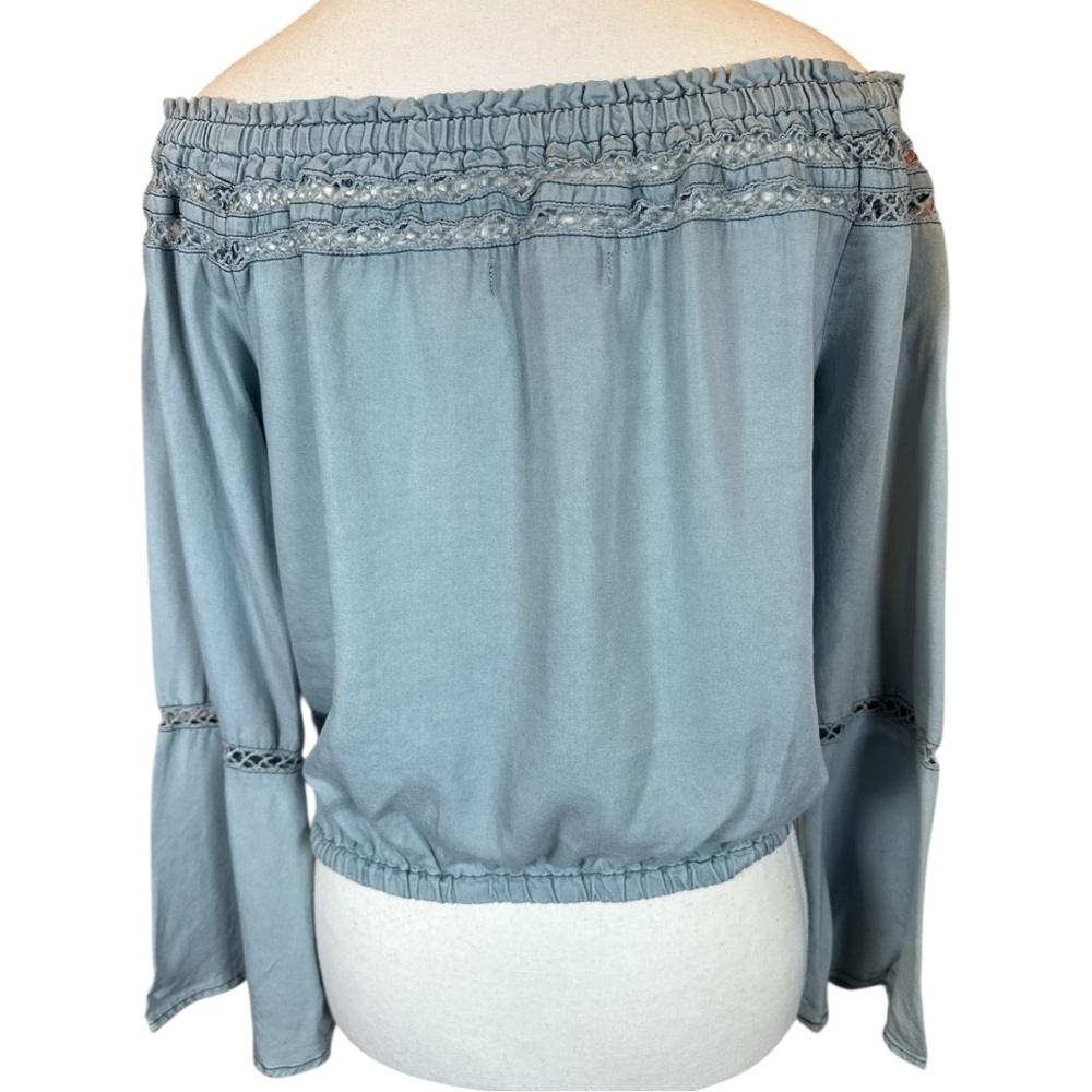 Walter Baker Sky Blue Off-Shoulder Blouse - Picture 4 of 9